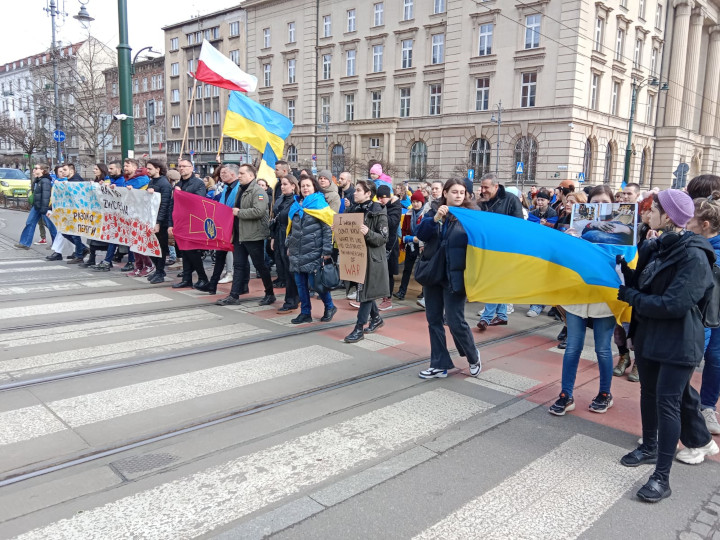 תהלוכה לציון שנתיים למלחמת אוקראינה-רוסיה