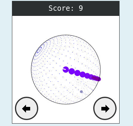 משחק snake על כדור